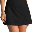 Swim Skirts for Women Tummy Control Bathing Suit Bottoms with Pocket Swimsuit Bottoms Only (Large, Black)