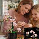 Artificial Orchid Flower Building Block Set with Vase 866pcs, Compatible with Lego Botanical Plant Floral Model Kits, Home Office Decor, Gift for Mother's Day, Anniversary, Birthday for Adults Teens