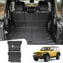 Cargo Mats for 2018-2025 Jeep Wrangler JL Unlimited 4X4 Trunk Mat with Backrest Liner, All Weather TPE Protector Rear Back Seat Mats for 18-25 Wrangler JL 4X4 4 Door Accessories