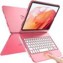 TQQ Touch for iPad (A16) 11th Generation Case with Keyboard (11", 2025) & 10th Gen (10.9", 2022) - 360 Rotatable, Thin & Light, Multi-Touch Trackpad for iPad (A16) 11th/10th Gen (Dark Pink)