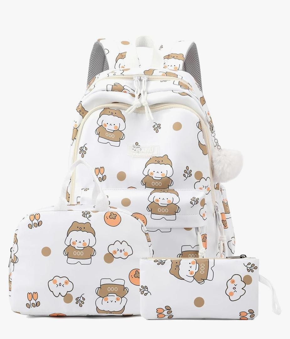 Mfikaryi Kids Girls Backpack with Lunch Box Backpack for School Lunch Box Combo