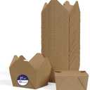 LITOPAK 50 Pack 27 oz Take Out Food Containers, Kraft Brown Take Out Boxes Leak Grease Resistant and Stackable for Restaurants, Homes, Offices, Picnics