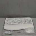 SABLUTE Wireless Keyboard and Mouse Combo - Ergonomic Wave Keyboard with Soft Leather Wrist Rest, Phone Holder, Rechargeable, RGB Backlit Mouse, Full-Size Set for Windows/Mac/Computer (White)