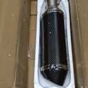 Exhaust Muffler Carbon Fiber 1.5-2"Inlet with Removable DB Killer for Street/Sport Motorcycles and Scooters with 38-51mm Diameter Exhaust Pipes
