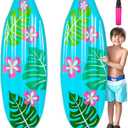 60 Inch Luau Inflatable Surfboard for Beach Inflatable Surf Board Luau Decoration Tropical Inflatable Pool Surfboard Float for Surf Hawaiian Theme Summer Sea Party