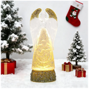 Angel Christmas Water Globe Lantern Gloden Glitter Water Lantern Battery Operated or USB Powered with 6H Timer for Christmas Party Home Table Decorations Gifts (Gold Angel)