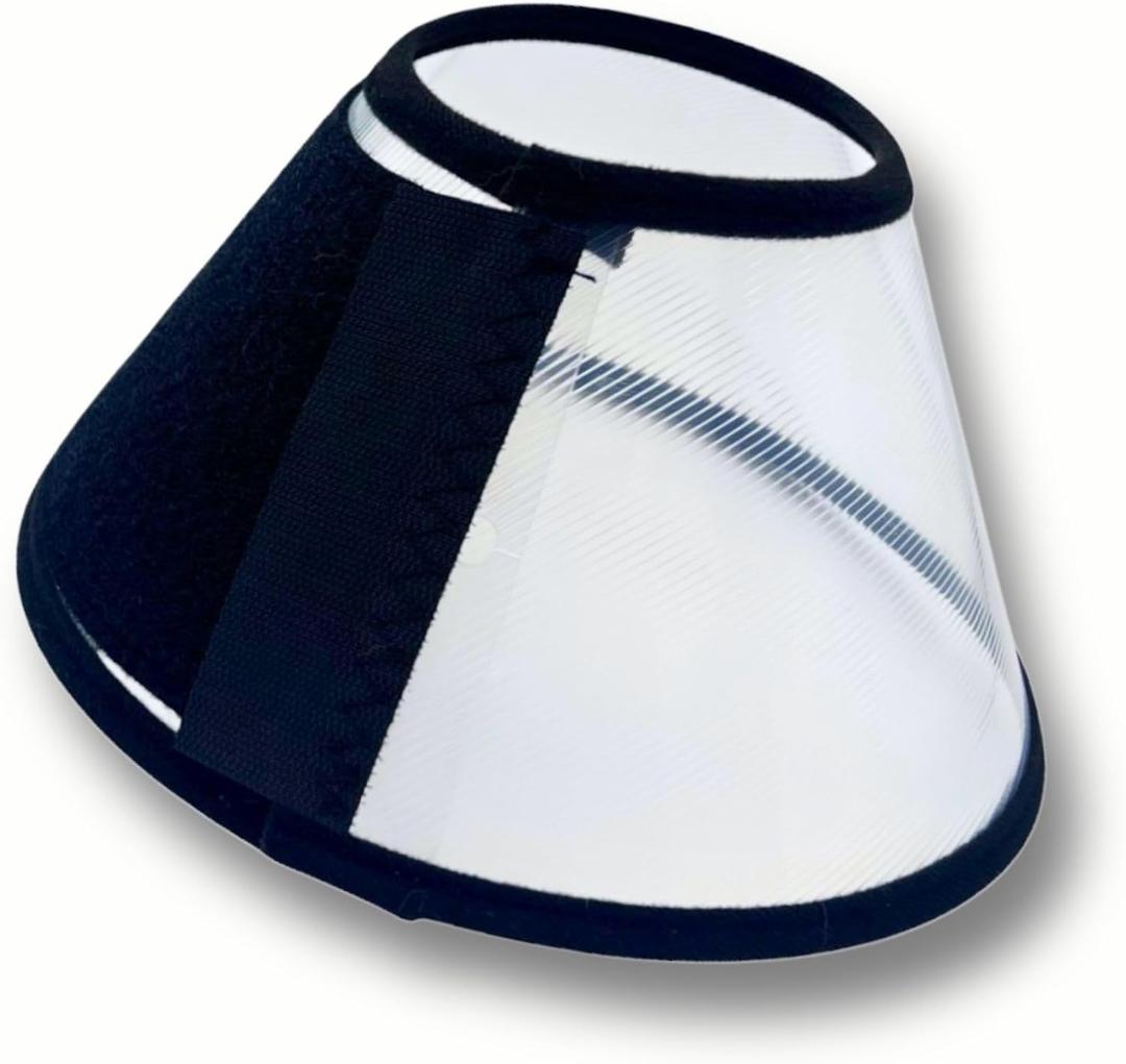 Pet Cone Collar Dog Cat Soft Plastic Recovery Collar Adjustable Comfortable Wounds Protection Small Medium Size Elizabeth Collar (Transparent, Medium)