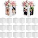 20 Pieces Picture Centerpieces for Table Graduation Box Table Centerpieces 6/7 Inch Photo Display Box for Congrats Grad Wedding Graduation Birthday Party Decoration (White)