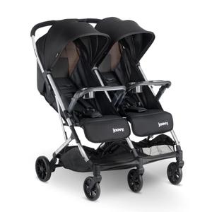 Joovy Kooper X2 Double Stroller, Lightweight Travel Stroller, Compact Fold with Tray, Black, Manufactured Date: 11/03/2025