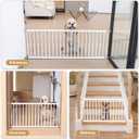 10''-15.8'' Height Adjustable Dog Gate, Extra Wide 18.1"-46" All Metal Short Dog Gate to Step Over, Pressure Mount Small Pet Puppy Gate for Stairs & Doorways(White)