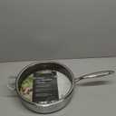 12 Inch Stainless Steel Frying Pan with Lid, Tri-ply Stainless Steel Saute Pan 5.5 QT, PFOA & PTFE Free Induction Compatible Cooking Skillet, Dishwasher & Oven Safe Up to 600 Large Capacity Cookware