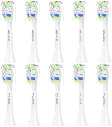 Replacement Toothbrush Brush Heads Compatible with Philips Sonicare Electric Toothbrushes with Click-on System Dupont Bristles for Optimal Plaque Remove, Pack of 9 , White