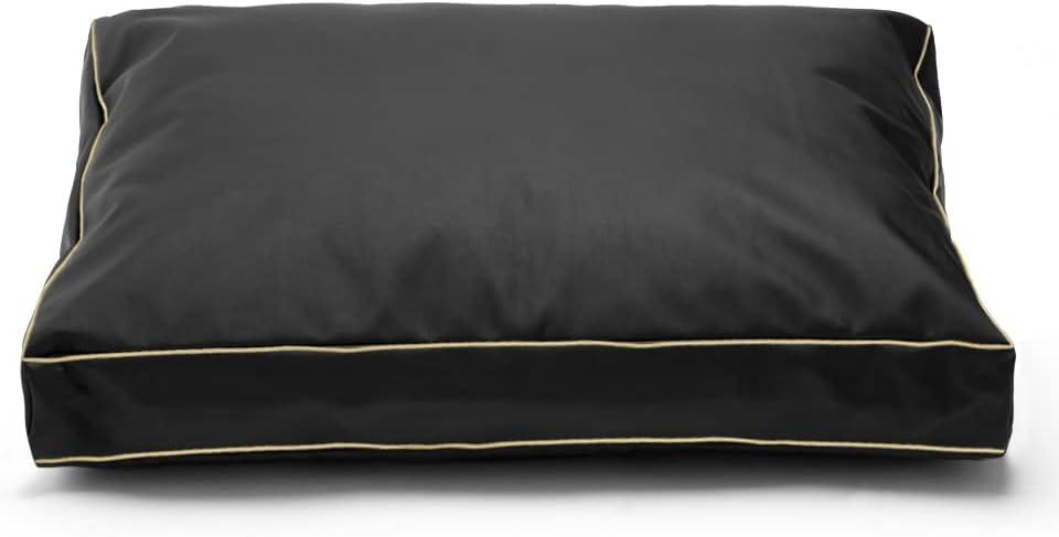 Dalema Dog Bed Cover,Waterproof Tough Plastic DIY Pet Bed Cover,Non Stick Hair Easy to Clean Rectangular Fillable Dog Bed Covers with Zipper(Black,30" L x 20" W x 4" Th,Cover Only)