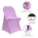 ManMengJi Spandex Folding Chair Covers, Lavender Folding Chair Covers 12 PCS, Universal Fitted Chair Slipcovers for Wedding, Party, Banquet, Holidays, Celebration