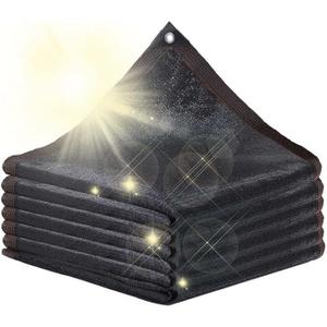 SPORTYOUTH 70% Shade Cloth for Patio, 5ftx12ft Mesh Tarp with Grommets, UV Resistant Black Sunblock Sun Shade Netting Cover for Garden, Greenhouse, Chicken Coop, Pergola, RV, Canopy, Barn Kennel 2pcs