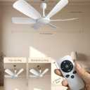18 Inch USB Ceiling Fan with Remote Control, 6 Speed Portable Hanging Fan with Max Wind & Sleep Mode, 2/4/8H Timer, Bedroom, Camping, RV, Tent, Gazebo, Small