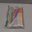 [Individually Wrapped] 100 Pcs Colorful Flexible Plastic Straw,Colorful Disposable Bendy Party Fancy Straws 13 Inch Extra Long Straws Party Decorations