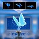 ENUOLI 23" Wedding Moving Butterfly Floor Lamp LED Ambient Creative Light, Ice Blue