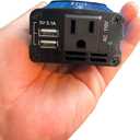 Modified sine wave power inverter 150 watt rated power and 300 watt surge power with 2 USB port output. (Blue)