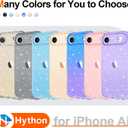 Hython for iPhone Air Case Glitter, Clear Glitter Sparkly Shiny Bling Sparkle Cute Cover, Anti-Scratch Soft TPU Slim Fit Shockproof Protective Phone Cases Women Girls, Gradient Blue/Purple