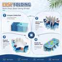 113" Foldable Pool for Adults & Kids, Large Capacity Non Inflatable Pool, Portable Hard-Side Foldable Swimming Pool, Above Ground Pool for Indoor Outdoor Backyard, Garden & Patio (Delft Blue)