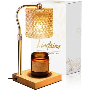 Linstaine Candle Warmer Lamp with Timer Dimmer Adjustable Height, Birthday Gifts for Women, House Warming New Home Decor Gifts for Mom, Electric Wax Warmer for Jar Candles, Amber