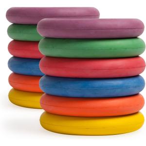 Champion Sports Deck Tennis Rings: Outdoor Party, Beach & Playground Game for Adults, Kids & Families - Set of 12 Rubber Disks for Tennikoit Games