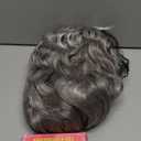 ICRAB Breathable Short Curly Topper Hair Piece for Women with Thinning Hair Real Human Hair,Silver Gray Color Natural Layered Short Curly Human Hair Topper Clip in Hairpiece Wiglet (5")