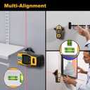 PREXISO 2-in-1 Stud Finder with Laser Level, Rechargeable Multi Surface Cross Line Laser & Wall Stud Scanners Tool for Hanging Frames & Picture, Wood Ac Wire Metal Studs Joist Pipe Detection