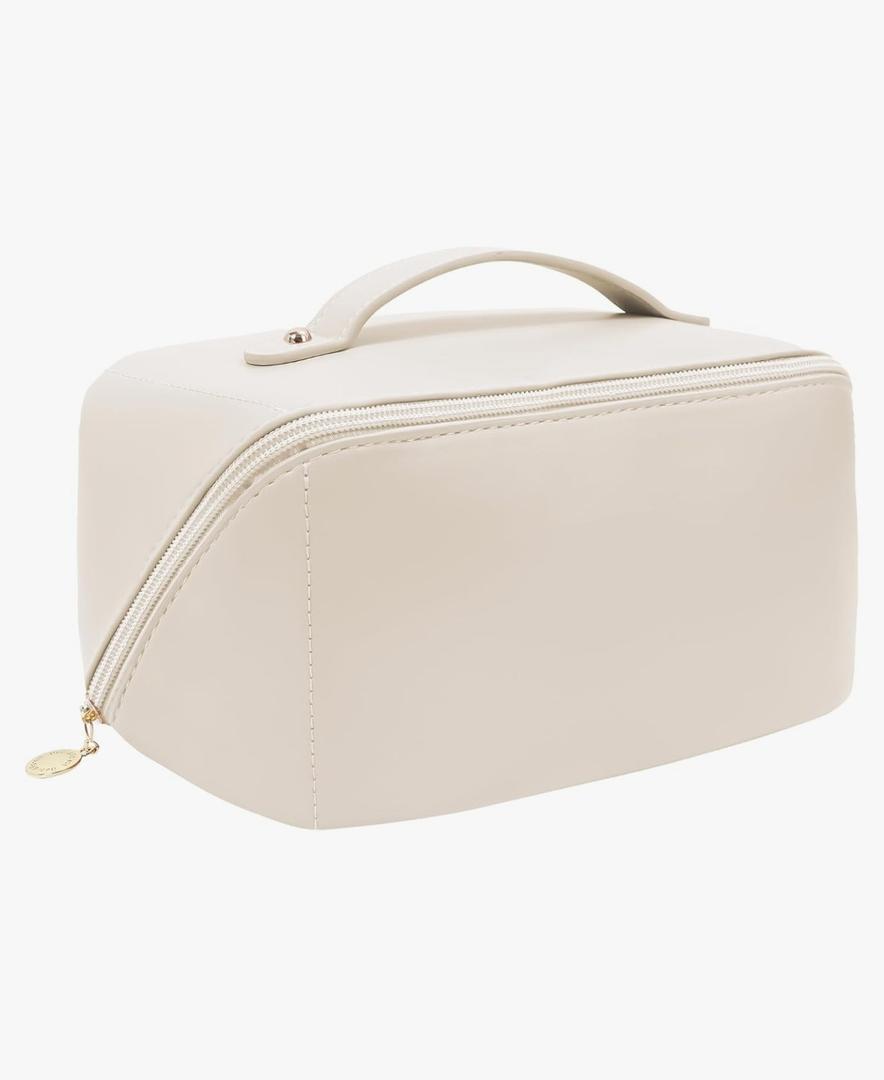 Travel Makeup Bag, Large Capacity Cosmetic Bags for Women, Waterproof Portable Toiletry Bag with Multiple Compartments for Organizer