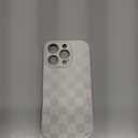 NITITOP Compatible with iPhone 16 Pro Case Cute Aesthetic Checkerboard Checkered Pattern for Women Girl Trendy Slim Fit TPU Silicone Shockproof Full Camera Protection Cover - White