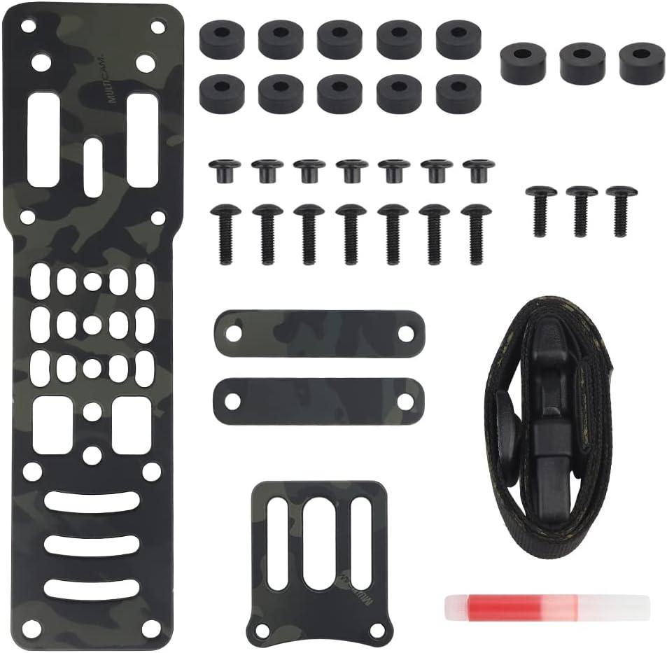 Tactical Sinking Holster Leg Hanging Extension Plate Adjustable Metal Modular Holster Adaptor Leg Drop Organizer (19x5.4x0.4cm, BCP)