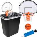 ArtCreativity Trash Can Basketball Set, Includes Clip-On Hoop with Backboard, Inflatable Ball and Pump, Fun Indoor Basketball Hoop for Kids, Office Toys for Adults, Great Birthday Gift Idea