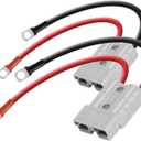 2PCS 8AWG 600V Battery Cable Connector Fit for Anderson-Plug Quick Connectors,50Amp SB50 Cables Terminals,30CM Battery Cables Waterproof Quick Connectors