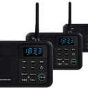 Wuloo Intercoms Wireless for Home 1 Mile Range 22 Channel 100 Digital Code Display Screen, Wireless Intercom System for Home House Business Office, Room to Room Intercom Communication(3Stations Black)