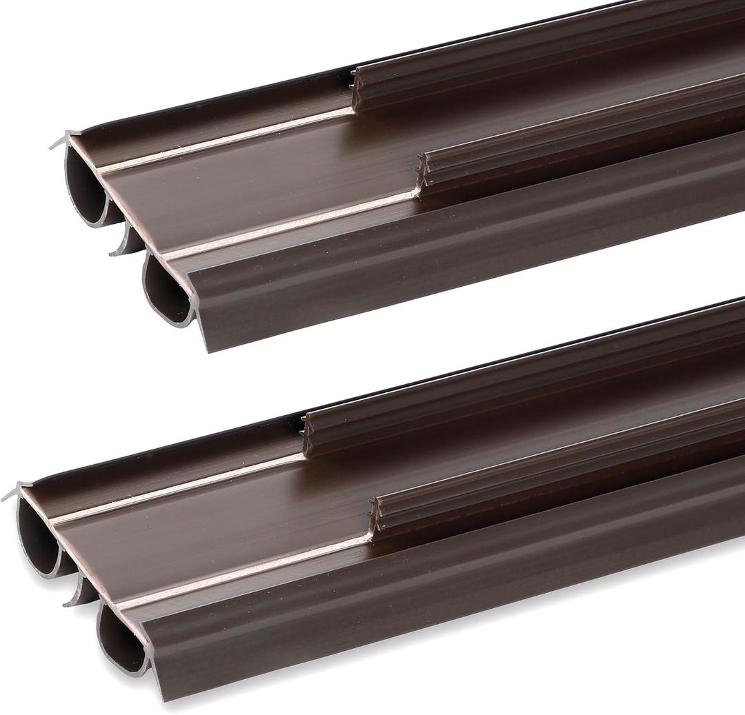 2PCS 36" Bubble Brown Pre Cut Kerf Door Sweep Kit 1-3/4" Wide Weatherstrip