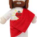 Yelakey 13" Jesus Plush Toy Heart of Jesus Plushie Savior Stuffed Doll for Church Sunday School Religious Easter Gift for Children Kids (Red)