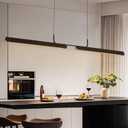 LED Linear Pendant Light Fixtures 59" Modern Island Lights Dimmable Pool Table Light with Remote for Kitchen Dining Room Living Room Office Bar 3000K-6000K, Black