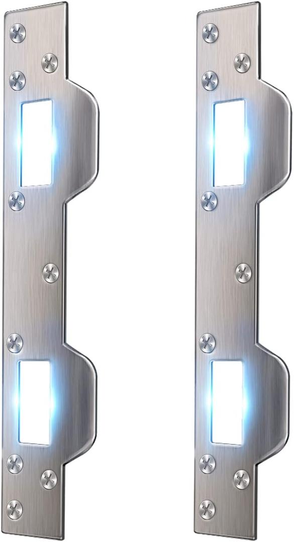 Door Strike Plate Reinforcement Plate - Front Door Security Device Metal Striker Plates Door Latch Plate with 5-1/2 inch to 6 inch Hole for Exterior Interior Door Deadbolt Fix Door Frame Door Jamb