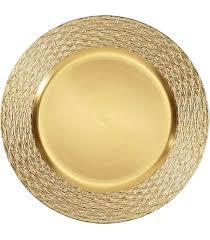 LIYH 8 Pcs Gold Chargers Plates 13 Inch - Gold Chargers for Dinner Plates, Irregular Design Heavy-Duty Plate Charger Bulk, Suitable for Wedding & Party- Stackable