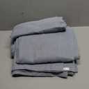 Stone Blue Linen Back Tab Curtains - 90 Inch Long, 2 Panel Set for Dining Cottage - Soft Light Weight Airy Semi Privacy Sheer Curtains with Hooks and Pocket - Light Filtering - 52 x 90 Inch Length