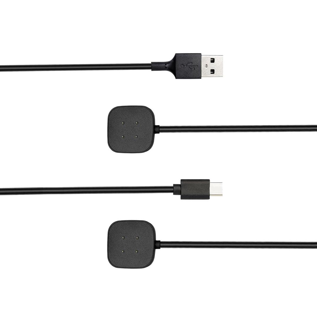 2-Pack Charger for Fitbit Sense/Sense 2 / Versa 3 / Versa 4, Magnetic Replacement Charging Cable Compatible with Fitbit Sense 1/2, USB Charging Cord for Versa 3/4 Smart Watch 【100cm / 3.3ft】