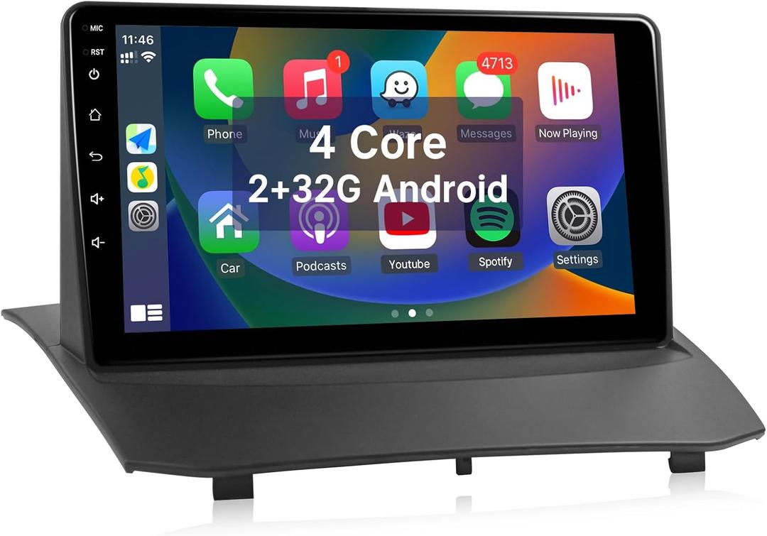 Leadfan Car Radio for Ford Fiesta 2009-2014 Stereo Replacement with Wireless CarPlay Android Auto, 9 Inch Touchscreen in-Dash Bluetooth WiFi GPS Navigation MirrorLink SWC FM Split Screen Backup Camera