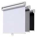 AOSKY Cordless Roller Shades Blackout Blinds for Windows Room Darkening Rolled Up Shades with Spring System, UV Protection Window Shades Door Blinds for Home and Office (48" W x 72" H, White)