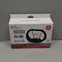 GE Modern Loop Rabbit Ears Indoor TV Antenna, 15 inch Extendable Dipoles, 4K 1080P VHF UHF, Tabletop Antenna, Digital HDTV Antenna, Smart TV Compatible, 4ft Coaxial Cable, Black, 33675