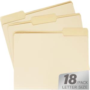 3 x Manilla File Folder,1/3 Cut Tab,Letter Size Folders,Great for Organizing and Easy File Storage,18 Per Box