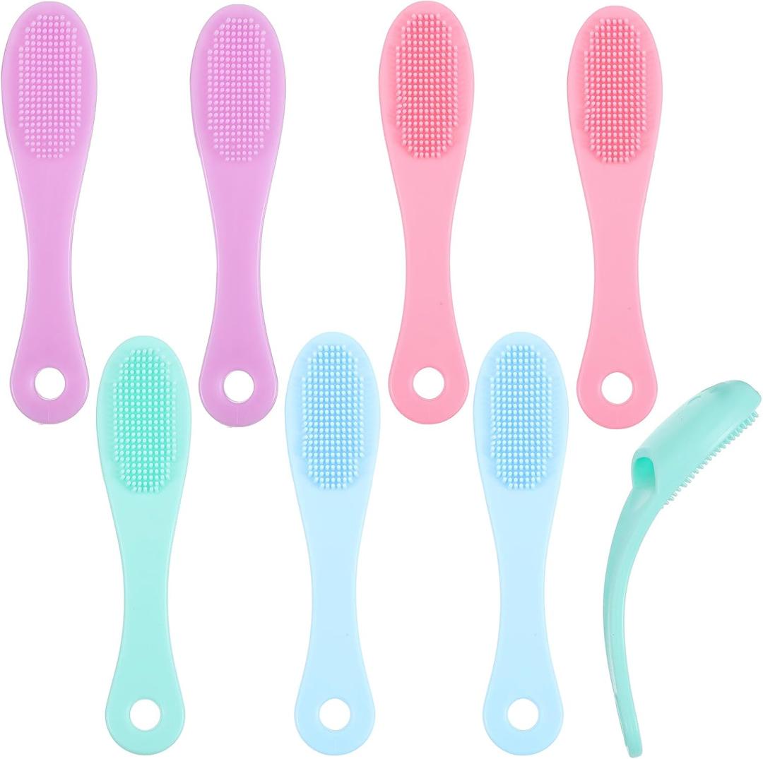 Classicseali 8PCS Silicone Pore Scrubber for Face, Soft Face Scrubber Silicone, Gentle Manual Noses Cleaning Brushes, for Sensitive Skin, Blackhead Removal, Exfoliation, Massage, Cleansing, 4 Colors