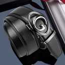 Mens Ratchet Belt Click Slide Black Leather Belt 1.38" Wide (Size 45 (Fits Pants Size 42-44))