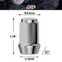 Richeer 20PCS 1.38 inch Chrome 1/2-20 Closed End Bulge Acorn Lug Nuts - Cone Seat - 19mm Hex One-Piece Wheel Lug Nut Aftermarket Tuner for Bronco Mustang Ranger YJ TJ KJ KK ZJ WJ WK XK MJ XJ