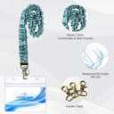 Lanyardio Stretchy Scrunchie Lanyard for ID Badges Keys, Cute Teacher Lanyard for Women with 2 Card Holders 19.6 Inch (Blackish Green)